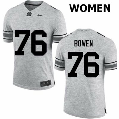 NCAA Ohio State Buckeyes Women's #76 Branden Bowen Gray Nike Football College Jersey WDF0745SV